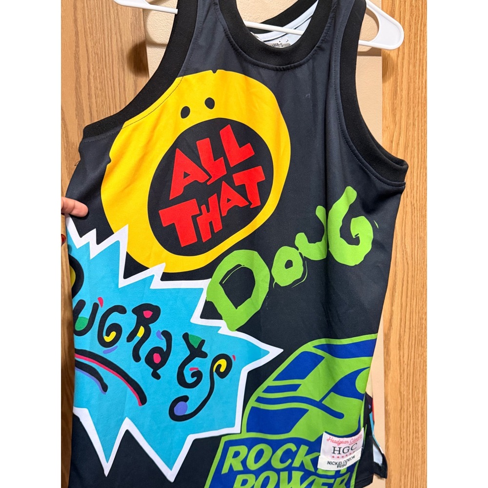 Headgear Classics Nickelodeon Jersey Mens L Black Mesh 90s Cartoon Streetwear